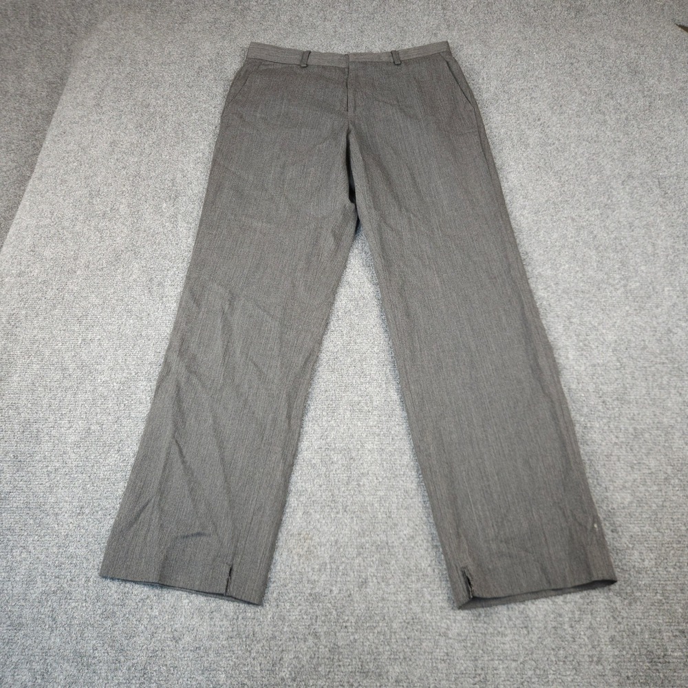 Calvin Klein Mens Dress Pants 30x30 Gray Wool Blend Straight Leg Flat Front